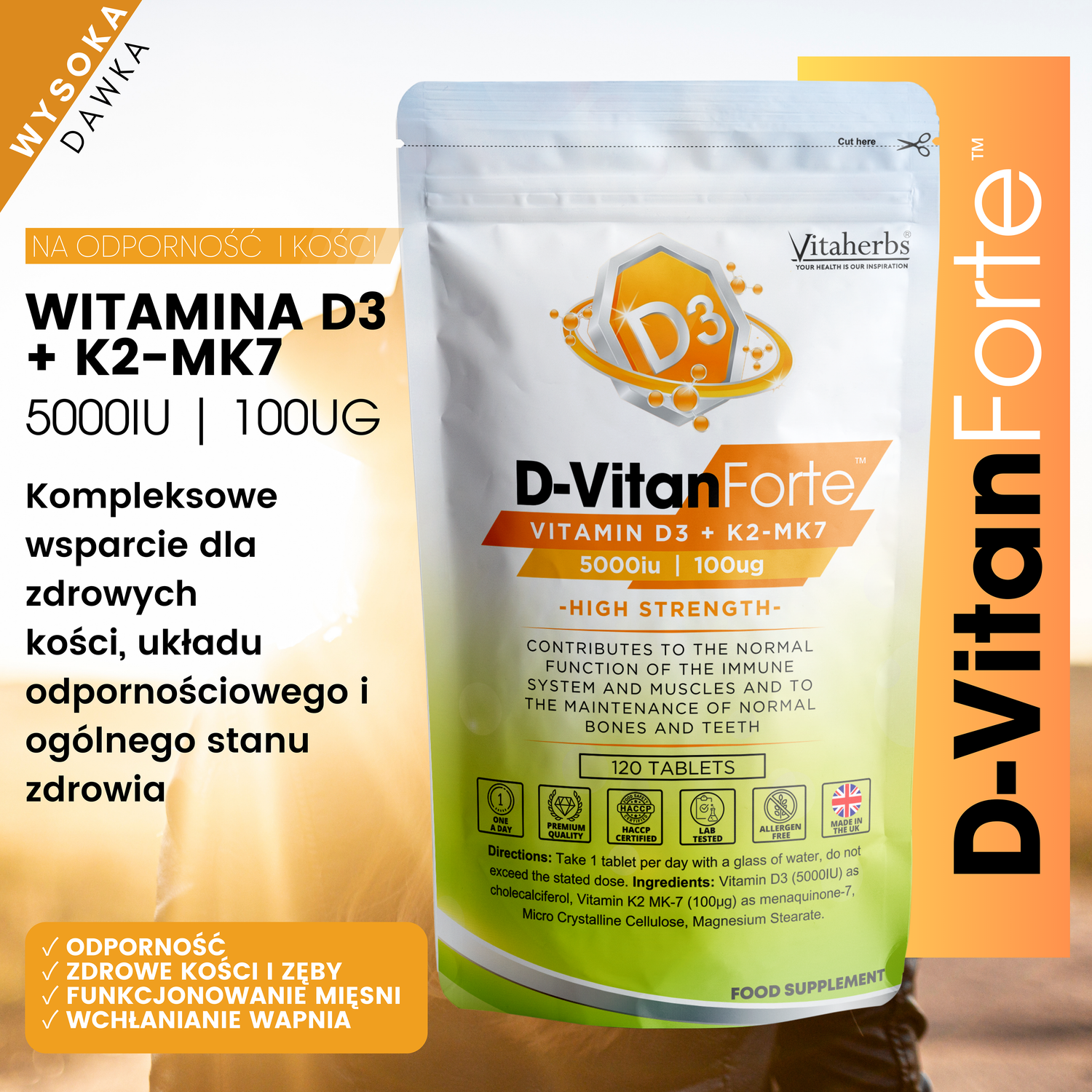 d vitan forte witamina d3 k2 mk7 wsparcie zdrowych kosci i odpornosci vitaherbs witaminy uk